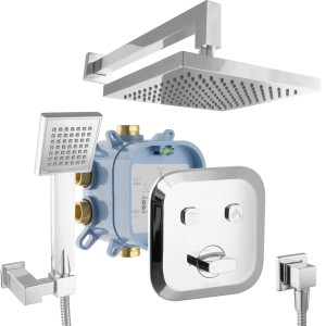 PaulGurkes Unterputz Duschsystem mit Regendusche, Handbrause und Select Armatur Set.