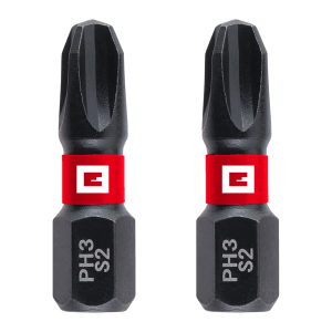 Zwei Einhell Impact Bits PH3, 25 mm, für Schraubendreher und Akkuschrauber.