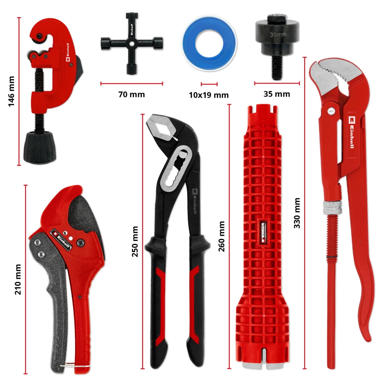 Einhell Werkzeug-Pad Sanitärinstallation E-Case 8-teilig_11