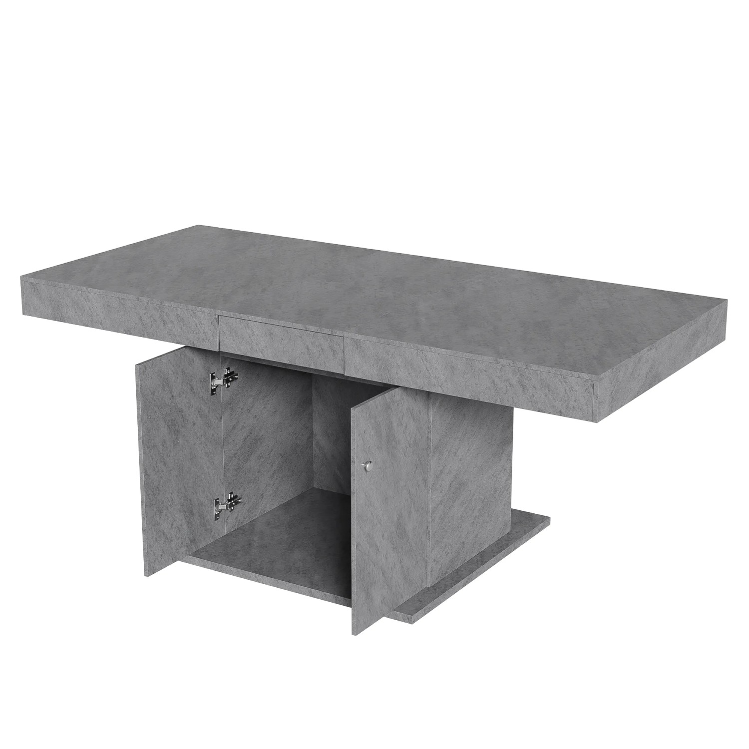 okwish Esstisch Ausziehbar Kaffee-Freizeittisch mit Stauraum 180 × 80 cm Grau
