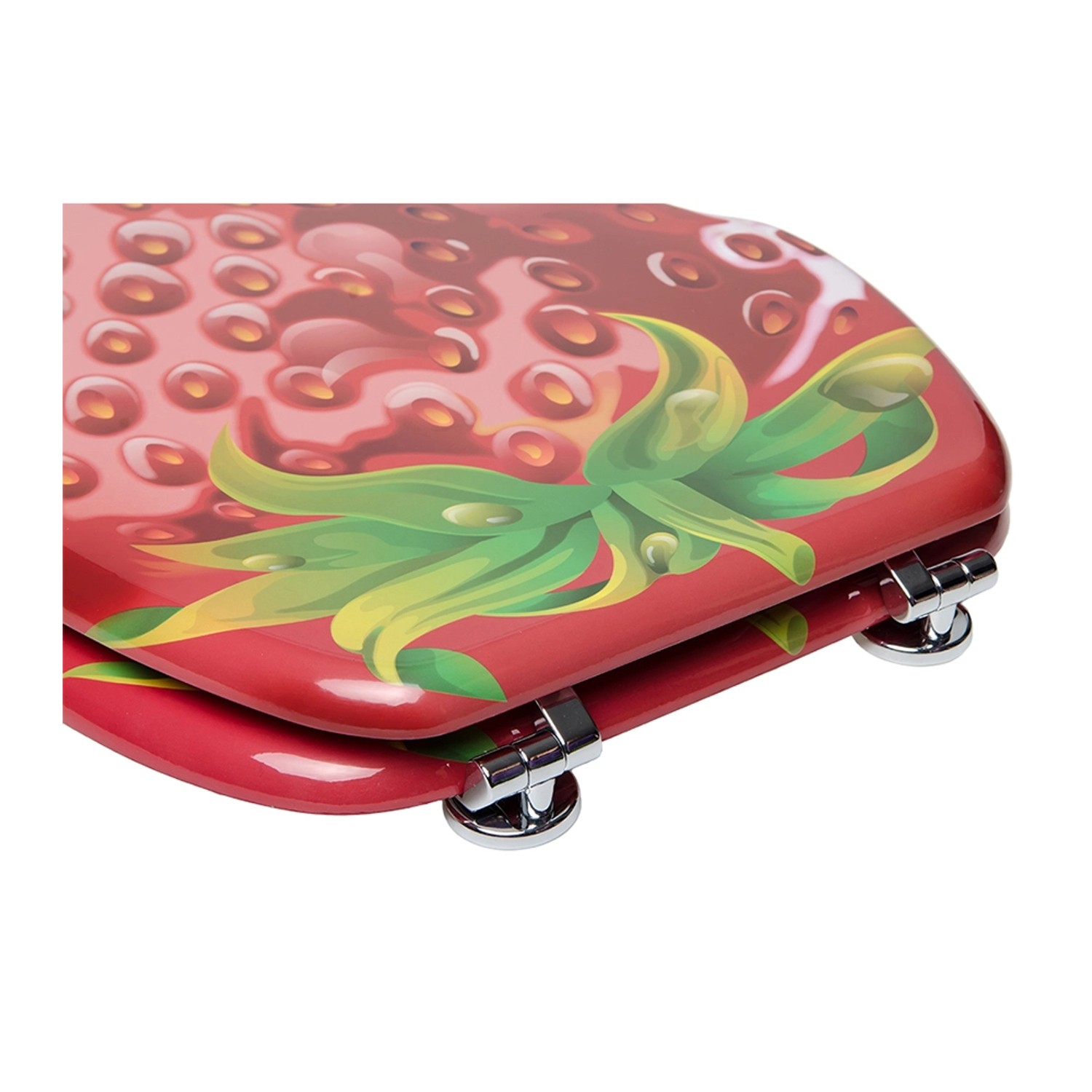 Sanilo WC-Sitz mit Erdbeer-Design, Toilettendeckel aus Holz.