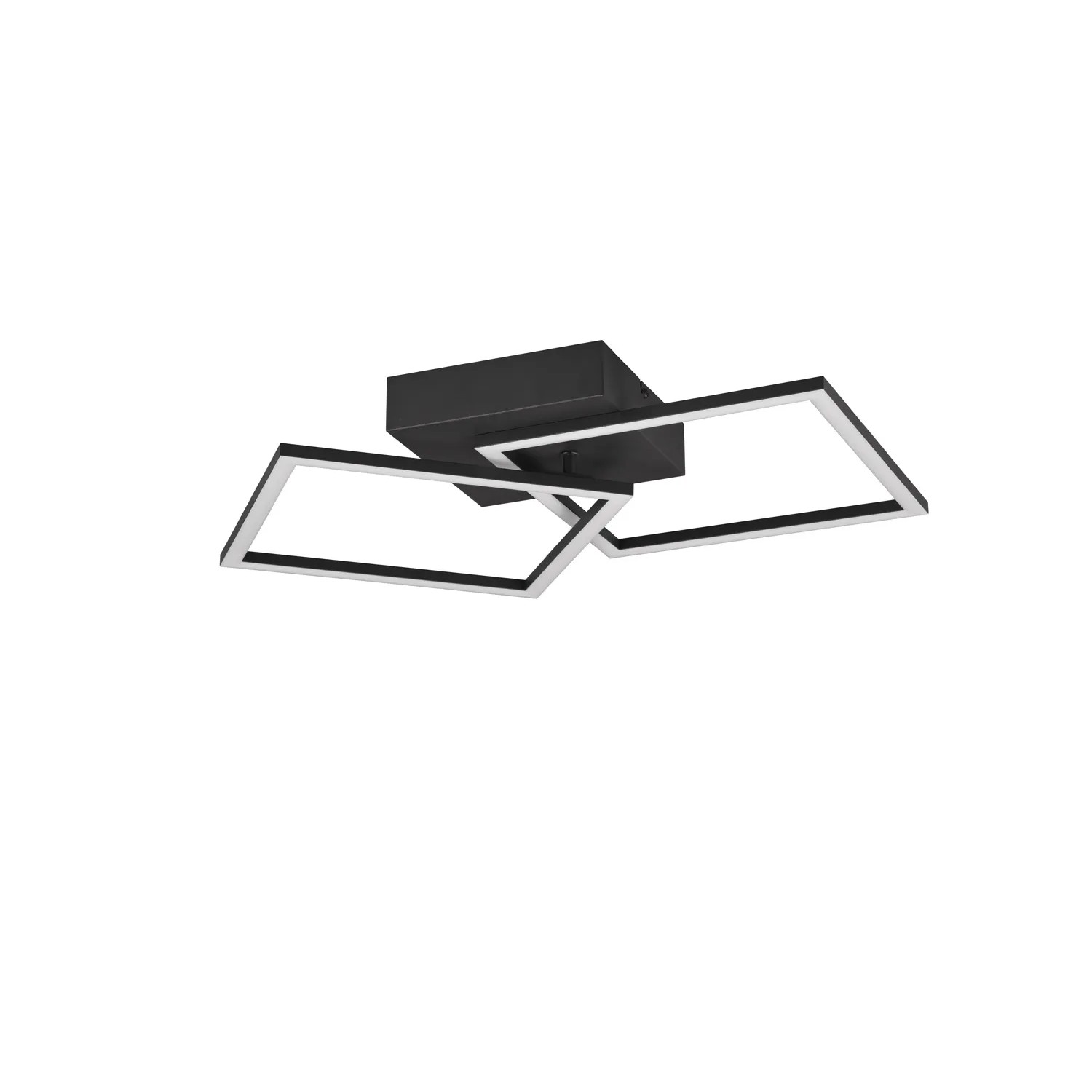 Moderne, schwarze LED-Deckenleuchte Trail mit schwenkbaren, eckigen Elementen. Ideal für Wohnräume.