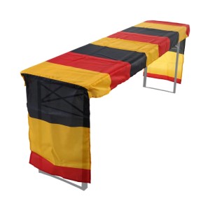 Tischdecke für Bierzeltgarnitur in Deutschlandfarben Schwarz, Rot, Gold. Polyester-Husse für Tisch und Bank, 360x73cm.
