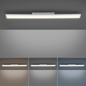Weiße LED Deckenleuchte Flat 100x10 cm von Just Light. Dimmbar und Lichtfarbe einstellbar.