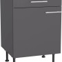 Optifit Ingvar420 Küchenunterschrank, 60 cm, Anthrazit matt, mit Schublade und Tür.