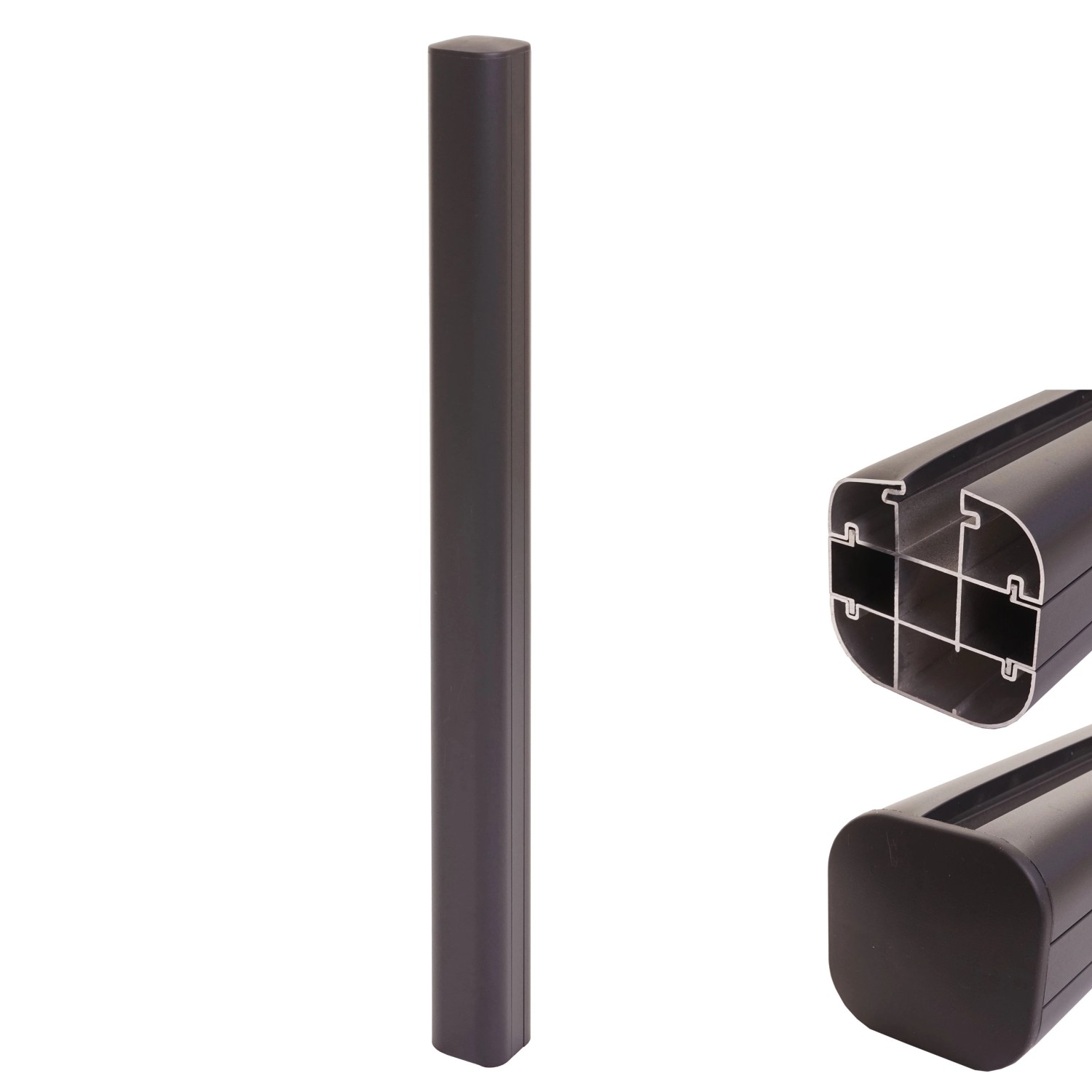 MCW AluPfosten SavoieWPCZaun Pfeiler Pfahl Stecksystem 98cm