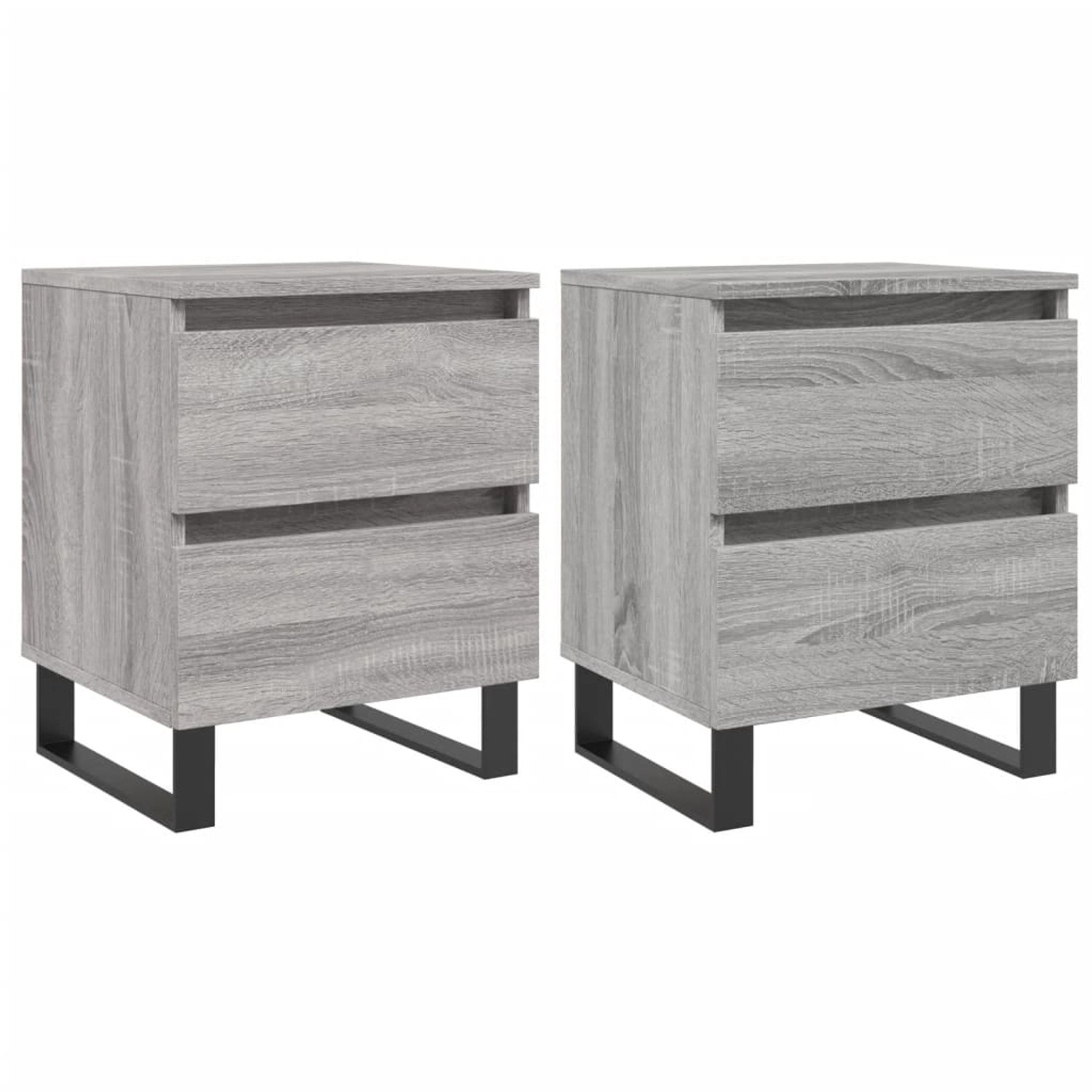 vidaXL Nachttische 2 Stk Grau Sonoma 40x35x50 cm Holzwerkstoff Modell 10 günstig online kaufen
