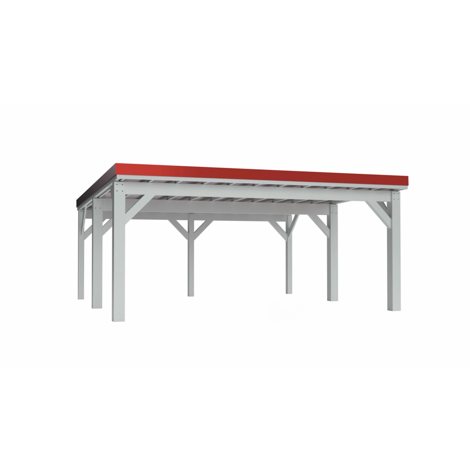 Holzbrüder Carport Ralf 36 250 kg/m² Reinweiß-Rot günstig online kaufen