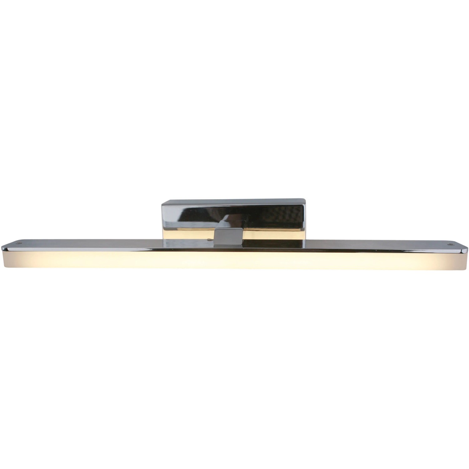 Moderne LED-Spiegelleuchte Vareta Chrom, 31,5 cm, mit warmweißem Licht für Bad und mehr.