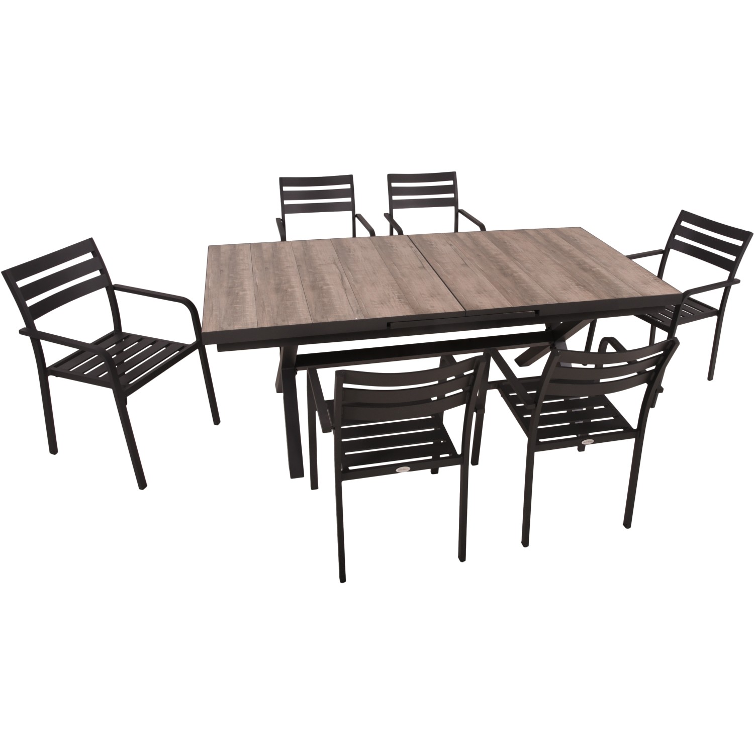 Garden Pleasure Gartenmöbel-Set Rana/Treviso 7-teilig Dunkelgrau günstig online kaufen