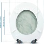 Sanfino WC-Sitz Marmor, Toilettendeckel aus Holz mit Absenkautomatik, Maße
