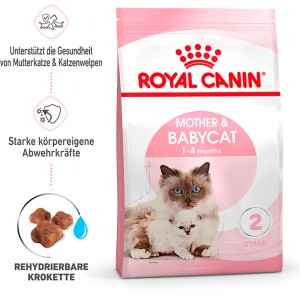 Royal Canin Mother & Babycat Katzenfutter, 400g Packung für Mutterkatzen und Kitten.