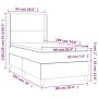 vidaXL Boxspringbett schwarz, 90x190 cm, Stoff. Bett mit Matratze und Kopfteil. Schemazeichnung mit Maßen.