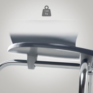 DELUKE 2er Set Besucherstuhl BERLIN Holz Grau 45x49x85cm Konferenzstuhl Wartezimmerstuhl Bürostuhl