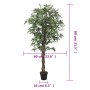 Künstlicher Ahornbaum, 80 cm hoch, mit 224 grünen Blättern im schwarzen Topf.