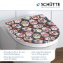 Schütte WC-Sitz Crazy Skull mit Absenkautomatik und Schnellverschluss auf WC-Becken.