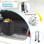 Schwarzer Costway Einkaufstrolley, klappbar, mit Oxford-Tasche und Körben im Kofferraum. Ideal für den Transport von Einkäufen.