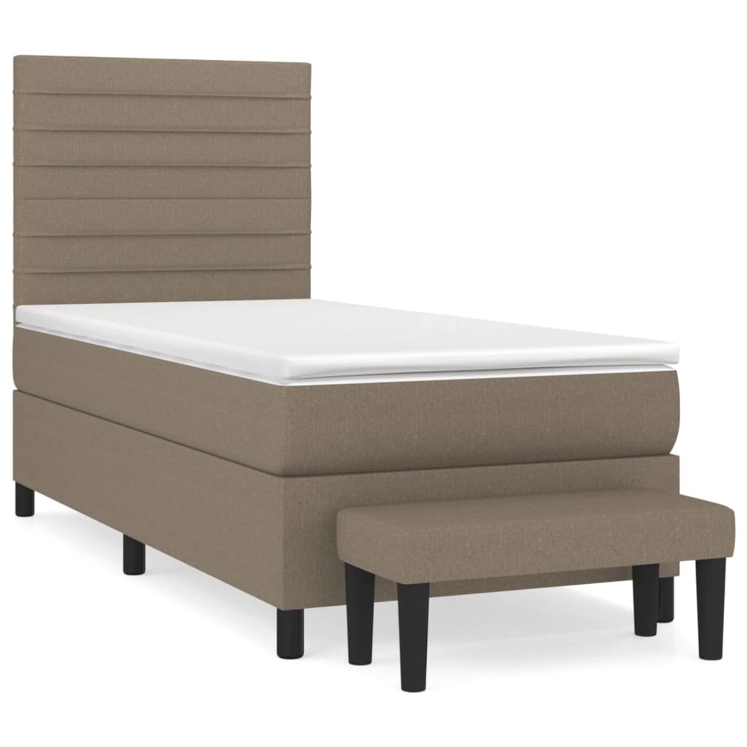 vidaXL Boxspringbett mit Matratze Taupe 100x200 cm Stoff1392952 günstig online kaufen