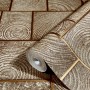 Marburg Vliestapete Natural Opulence in Braun mit Fliesenoptik und Holzstruktur.