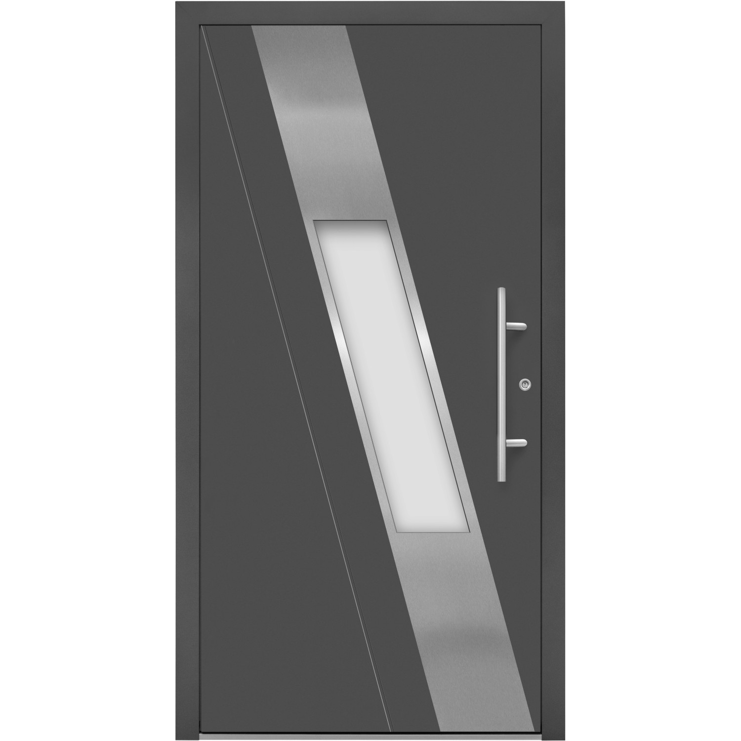 Aluminium-Haustür Moderno M540/P 110 cm x 210 cm Anthrazit Metallic Anschla günstig online kaufen