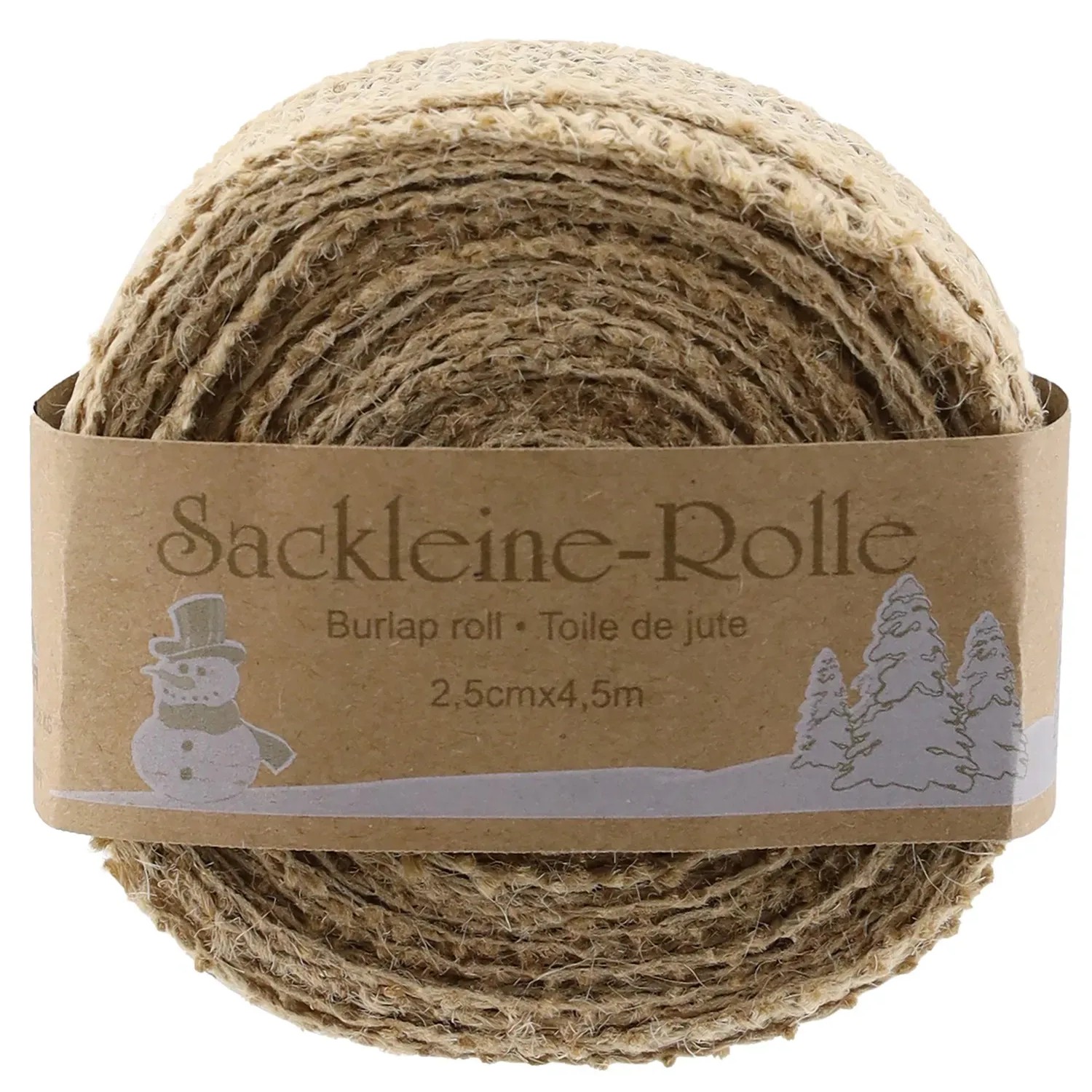 Weihnachtsdekoration Sackleinen-Rolle 2,5 cm x 4,5 m