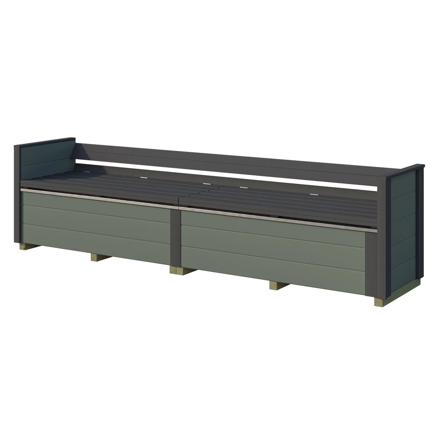 Weka Sitztruhe Killarney 235 cm Grau-Grün