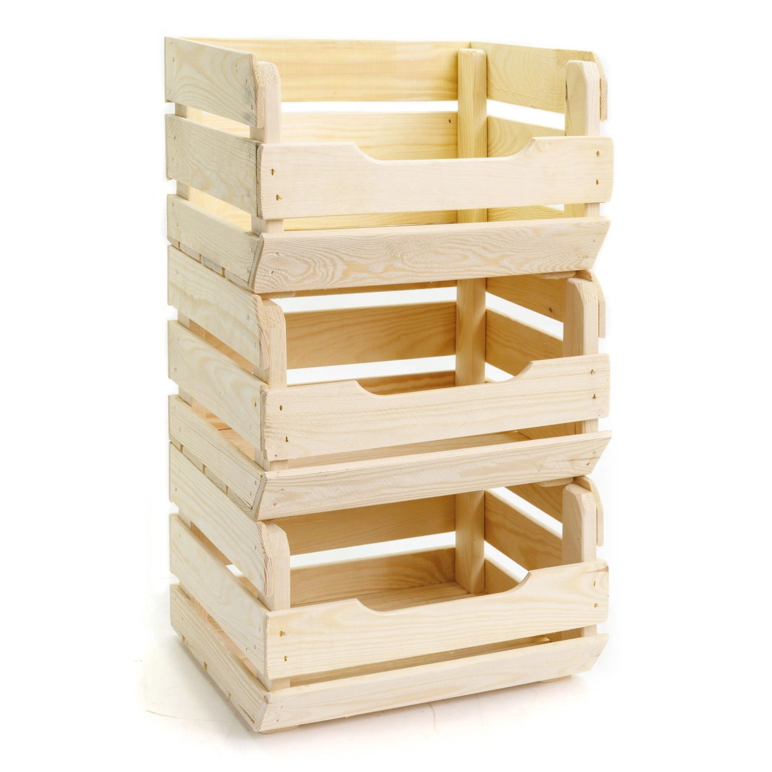 HolzFee Obst- und Gemüsekiste Holz Kartoffelkiste Holzkiste Stapelbar
