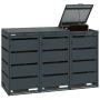 MBOX24 Classic Mülltonnenbox für 3x 120L Mülltonnen, anthrazitfarbener verzinkter Stahl, robust & wetterfest.