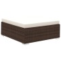 Braunes vidaXL Gartenmöbel Lounge-Set Element aus Polyrattan mit creme-weißem Auflagenkissen.
