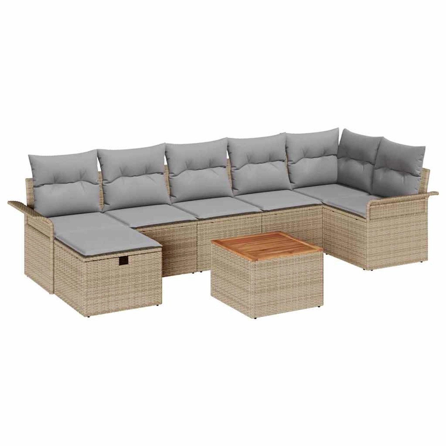 vidaXL Garten-Sofa-Set 8-Tlg Beige Poly Rattan 3359462 günstig online kaufen