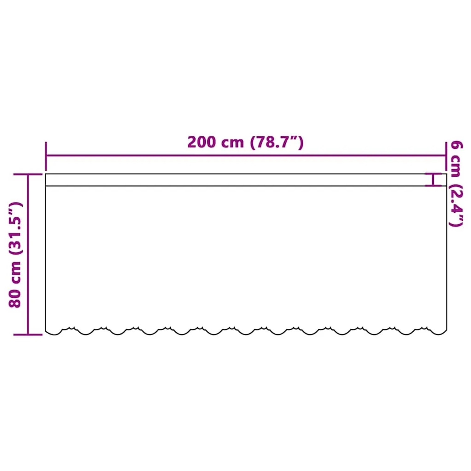 Weißer Spitzenvorhang, 200x80cm, Polyester, Fenstervorhang für Wohnzimmer & Schlafzimmer.