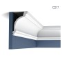 Weiße ORAC DECOR C217 LUXXUS Zierleiste als Eckleiste, 14 m Set für Decke und Wand.