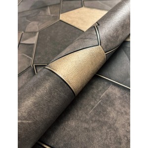 Newroom Vinyltapete Necros Dark Grey Stein Modern FSC®