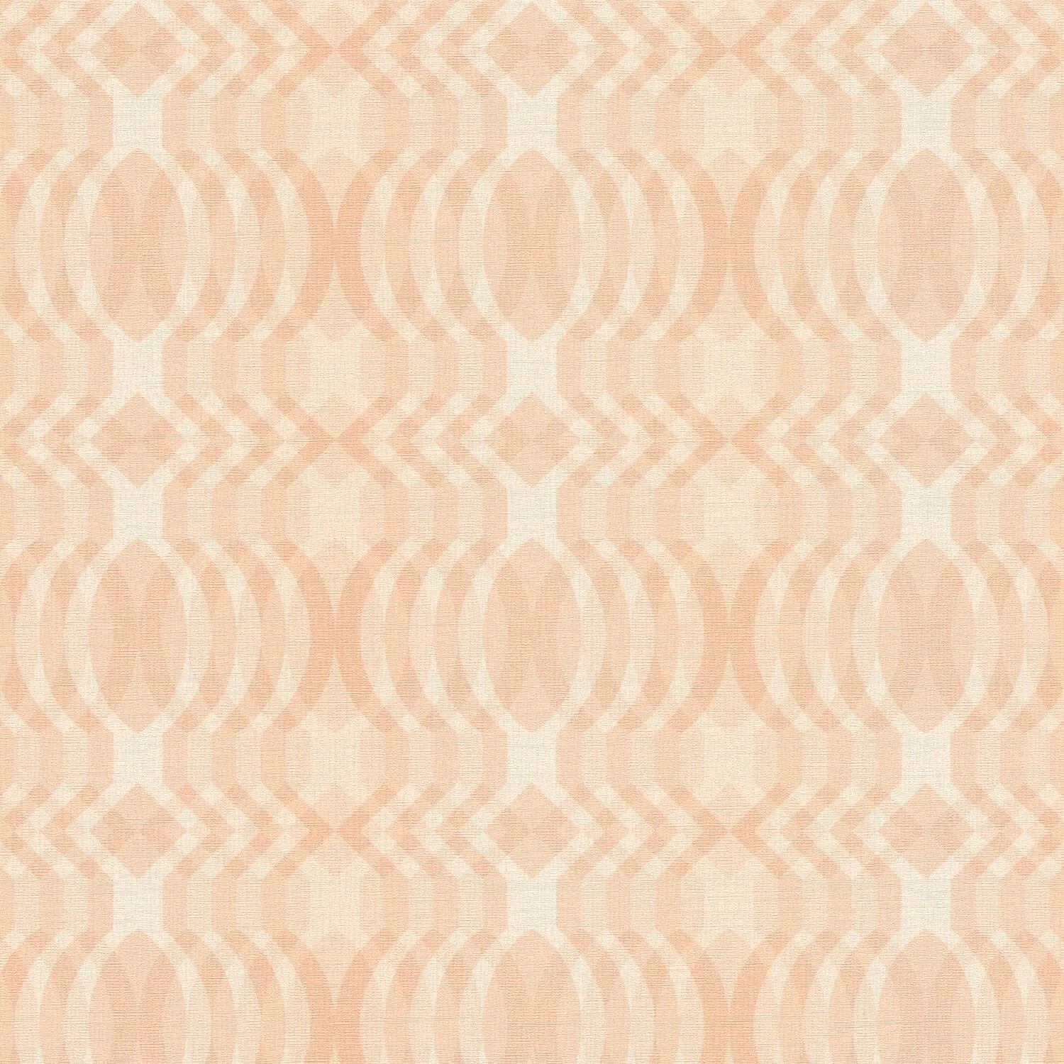 PROFHOME 395345-GU Retro Tapete Grafisch Matt Beige Alt-Rosa Creme-Weiß 0,53 m x 8,50 m 4,50 m2