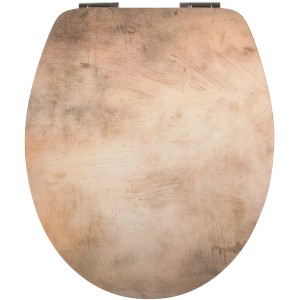 WC-Sitz High-Gloss Dekor Gold mit Absenkautomatik, goldfarbene Oberfläche.