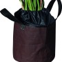 Brauner Frostschutzsack L 40x35 cm mit Tragegriffen für Topfpflanzen.