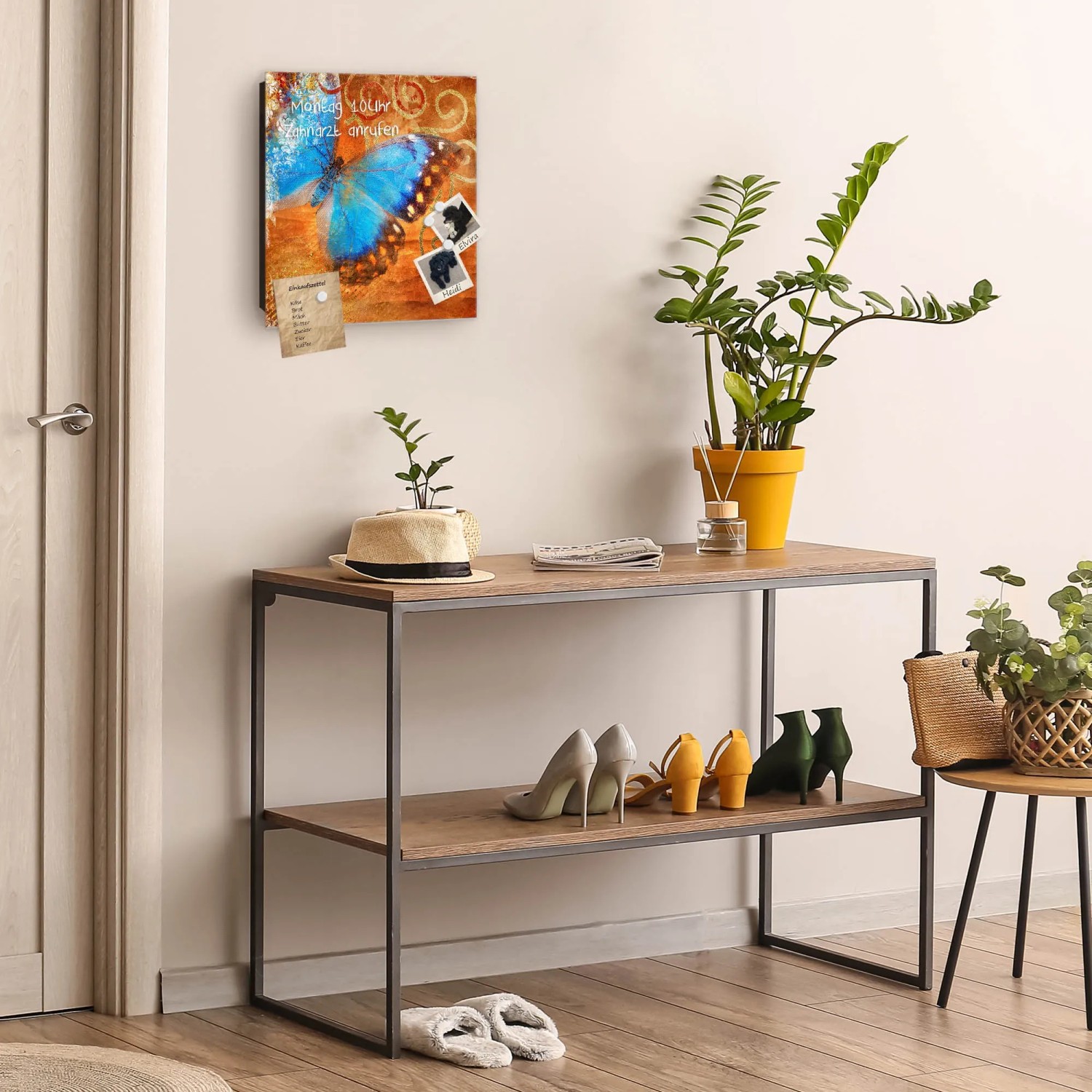 Banjado Schlüsselkasten mit Schmetterling Motiv, beschreibbarer Glastür und Magnetfunktion.