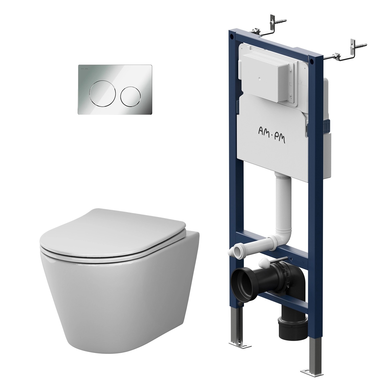 AM.PM WC Set Wand WC Vorwandelement Drückerplatte Toilette mit Spülkasten K günstig online kaufen