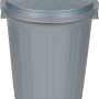 Silberner Supermax Mülleimer mit Deckel, 50 Liter Fassungsvermögen.