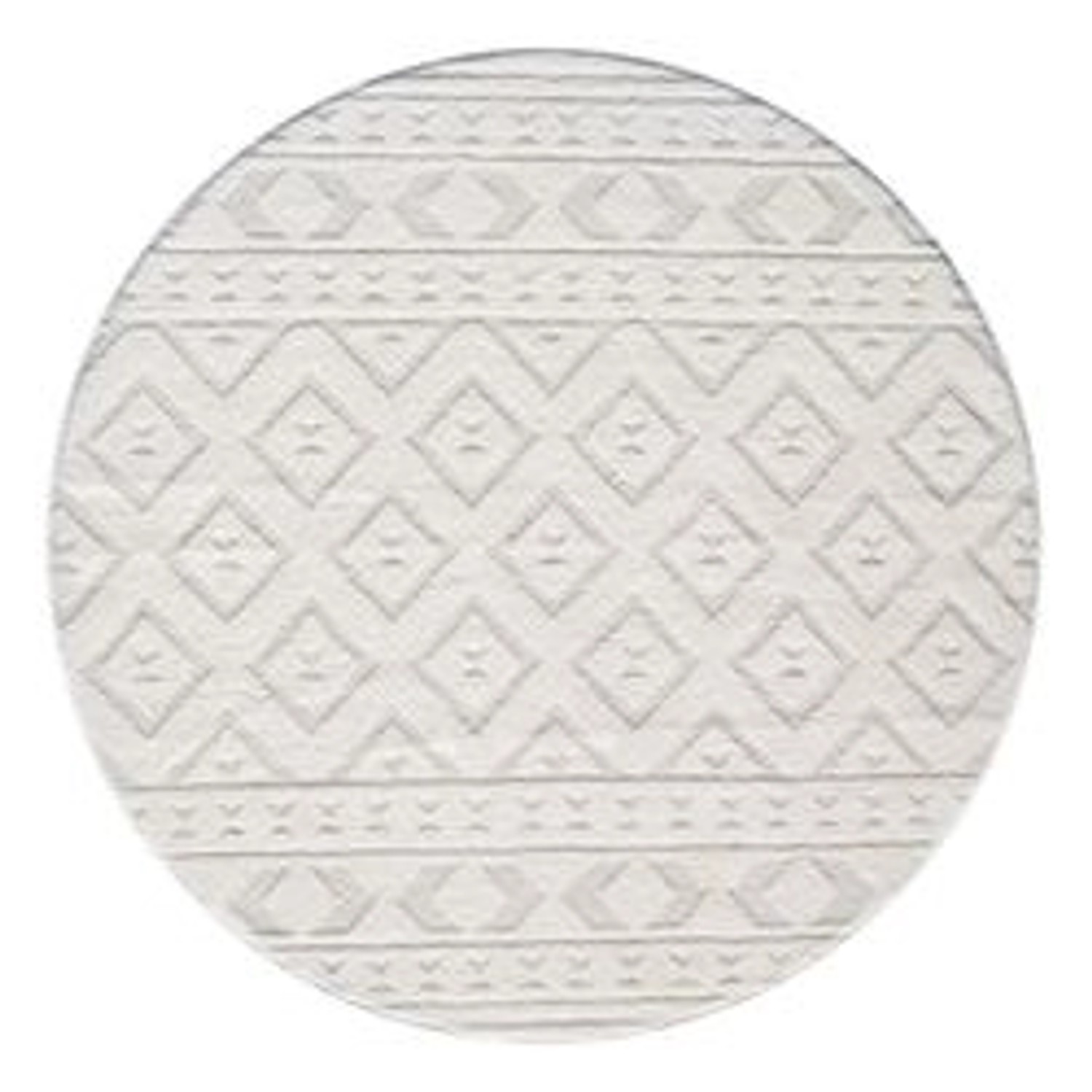 payé Teppich Ello 9999 Boho Flachflor Rund 120x120 cm Cream günstig online kaufen