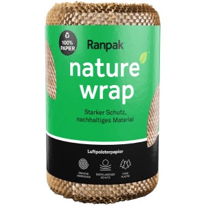 Ranpak NatureWrap Wabenpolsterpapier Rolle, ideal zum Verpacken und Schützen empfindlicher Gegenstände beim Umzug.