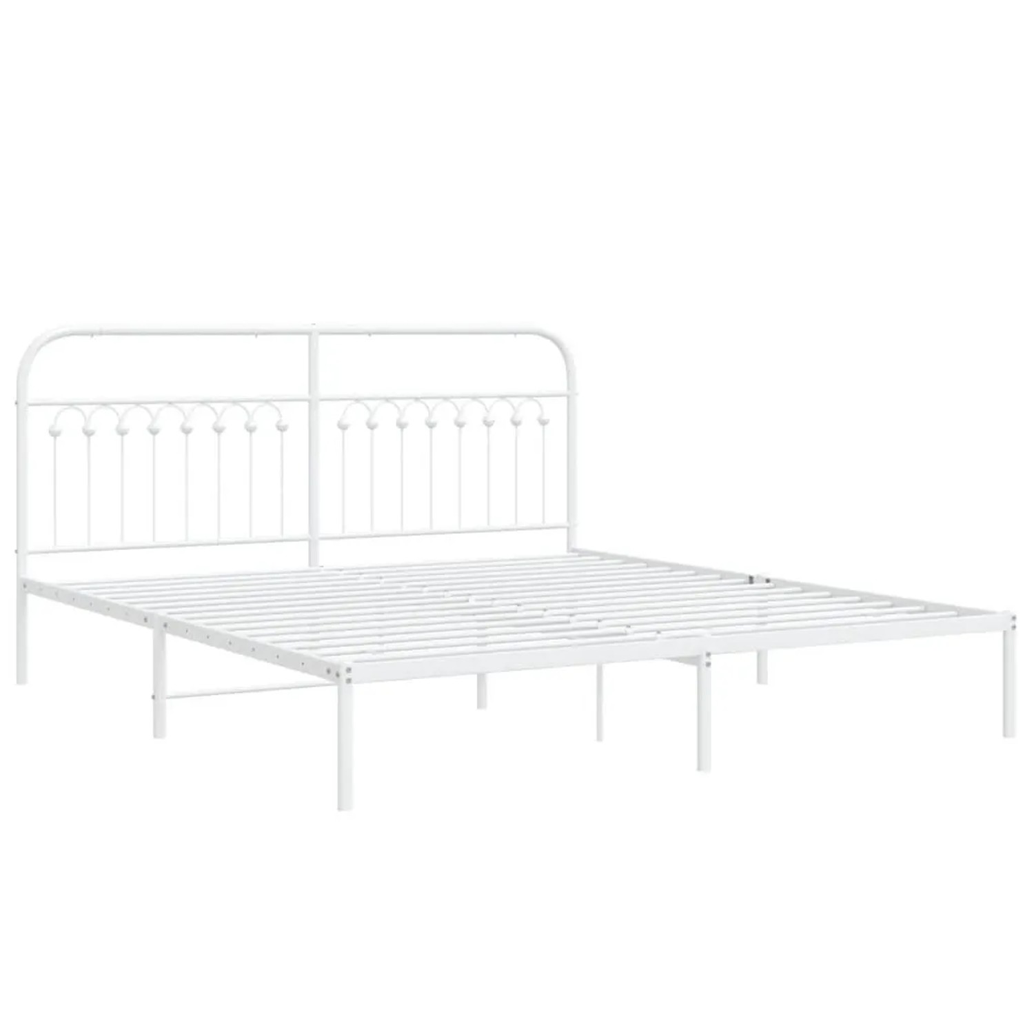 vidaXL Bettgestell mit Kopfteil Metall Weiß 183x213 cm 376654 günstig online kaufen
