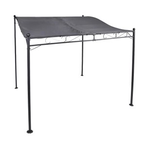 Lex Pavillon Gartenpavillon 2,5x3 m Anbaupavillon Terrasse Pergola Sonnenschutz PU Grau