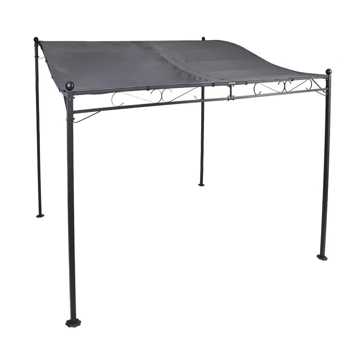 Lex Pavillon Gartenpavillon 2,5x3 m Anbaupavillon Terrasse Pergola Sonnenschutz PU Grau