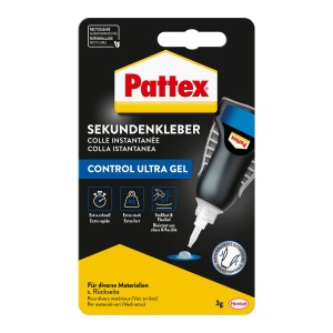 Pattex Sekundenkleber Ultra Gel Matic 3g, flexibler Alleskleber für schnelle Reparaturen.