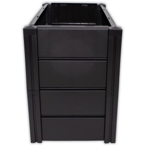 Anthrazitfarbenes KHW Hochbeet Demeter M, schmale Ausführung mit 196 Litern Volumen.