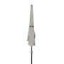 Geschlossener, hellgrauer Doppler Balkonschirm Waterproof 115x188 cm mit Push-Up Mechanik.