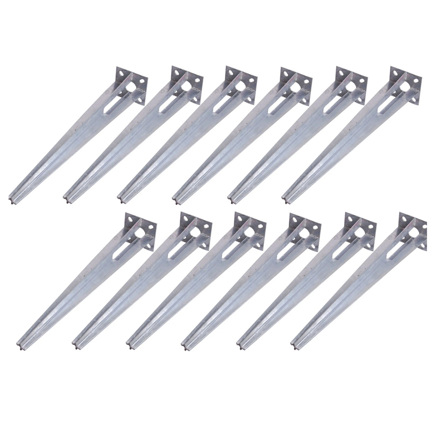 TRUTZHOLM 12x Bodenhülsen Durchmesser 34mm 50cm Länge Verzinkt 100x100 mm