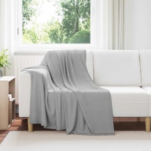 vidaXL Überwurfdecke Grau 170 x 130 cm Fleece 42017017