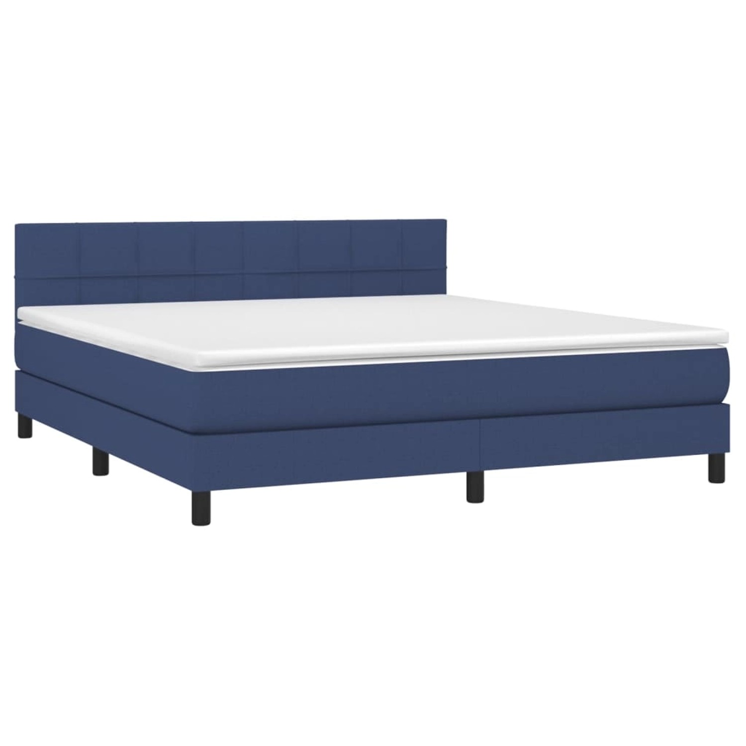 vidaXL Boxspringbett mit Matratze & LED Blau 160x200 cm Stoff 3133171 günstig online kaufen